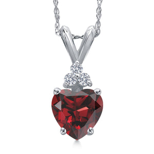 Garnet - January_Pendant in 14K White Gold