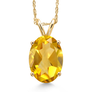 Citrine - November_Pendant in 14K Yellow Gold