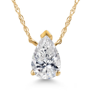 White Lab Grown Diamond - April_Necklace in 10K Yellow Gold