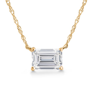 White Lab Grown Diamond - April_Necklace in 14K Yellow Gold