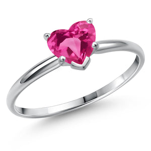 Pink Created Sapphire - September_5_Ring in 14K White Gold