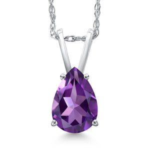 Amethyst - February_Pendant in 10K White Gold