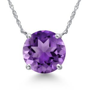 Amethyst - February_Pendant in 14K White Gold