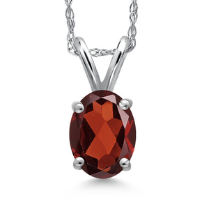 Garnet - January_Pendant in 10K White Gold