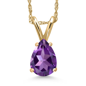 Amethyst - February_Pendant in 10K Yellow Gold