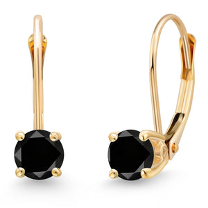 Black Diamond - April_Earrings in 14K Yellow Gold