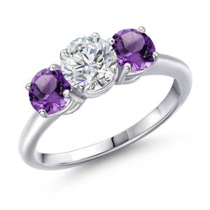 White Lab Grown Diamond - April_5_Ring in 925 Sterling Silver