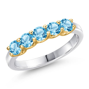 Ring in 925 Sterling Silver and 10K Yellow Gold
