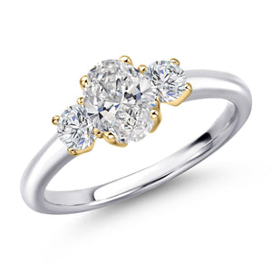 Ring in 925 Sterling Silver and 10K Yellow Gold