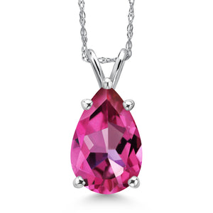 Pure Pink Mystic Topaz_Pendant in 14K White Gold