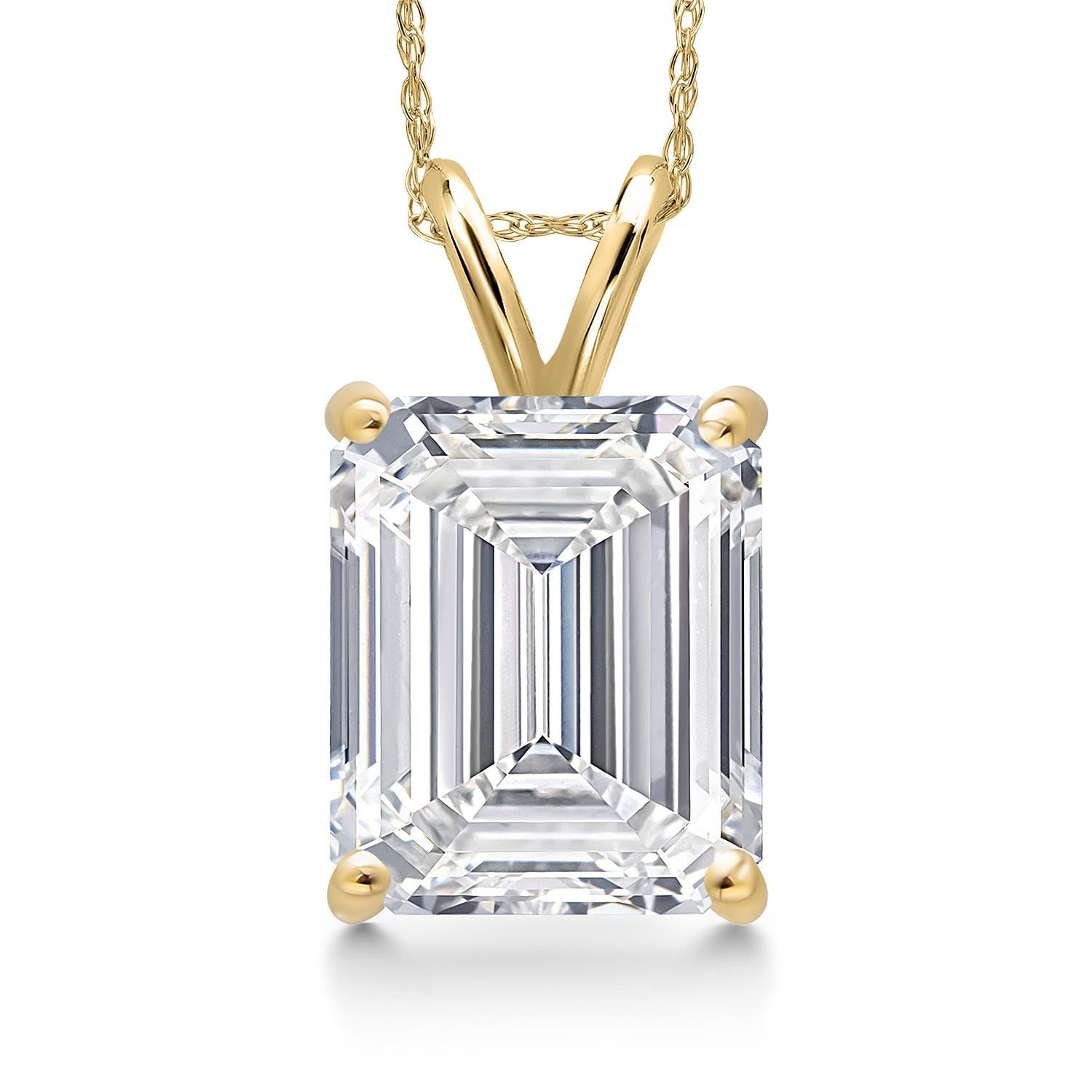 1 to 5 Carat 14K Gold IGI Certified Lab Grown Diamond Pendant Necklace