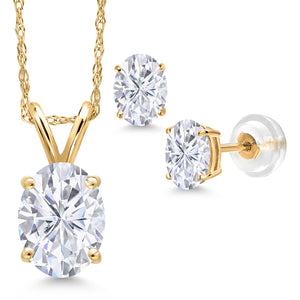 Pendant Earrings Set in 14K Yellow Gold