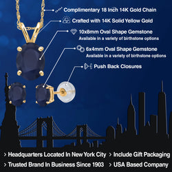 Pendant Earrings Set in 14K Yellow Gold