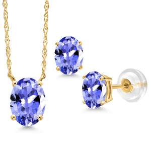 Pendant Earrings Set in 14K Yellow Gold