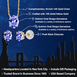 Pendant Earrings Set in 14K Yellow Gold