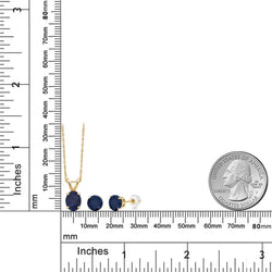 Pendant Earrings Set in 14K Yellow Gold