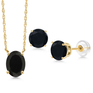 Pendant Earrings Set in 14K Yellow Gold