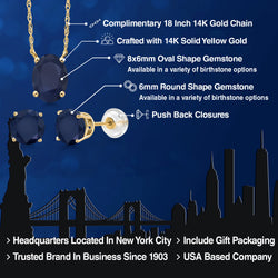Pendant Earrings Set in 14K Yellow Gold