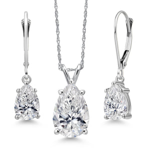 Pendant Earrings Set in 14K White Gold