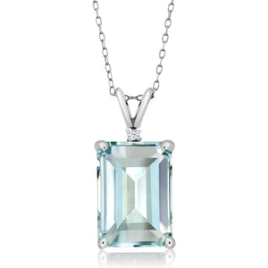 Created Aquamarine_Pendant in 925 Sterling Silver