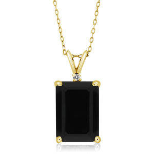 Onyx - December_Pendant in 925 Yellow Gold Plated Silver