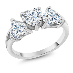 White Moissanite - April_5_Ring in 925 Sterling Silver