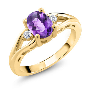 Rhodolite Garnet_9_Ring in 925 Yellow Gold Plated Silver
