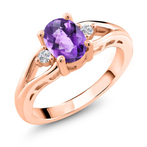 Aquamarine - March_5_Ring in 925 Rose Gold Plated Silver