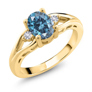 Malachite_7_Ring in 925 Yellow Gold Plated Silver