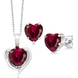 Pendant Earrings Set in 925 Sterling Silver