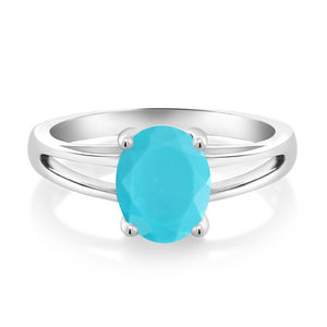 Green Turquoise_7_Ring in 925 Sterling Silver