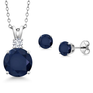 Pendant Earrings Set in 925 Sterling Silver