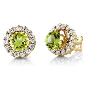 Peridot - August_Earrings in 925 Yellow Gold Plated Silver