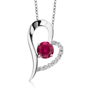Created Ruby - July_Pendant in 925 Sterling Silver