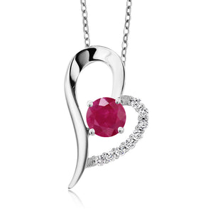 Ruby - July_Pendant in 925 Sterling Silver