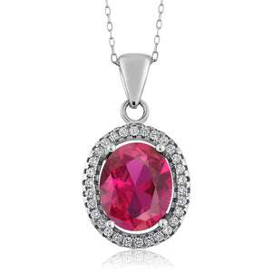 Created Ruby - July_Pendant in 925 Sterling Silver