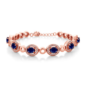 Blue Sapphire - September_Bracelet in 925 Rose Gold Plated Silver