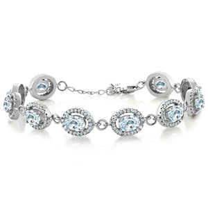Aquamarine - March_Bracelet in 925 Sterling Silver