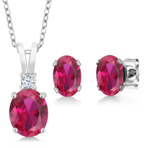 Pendant Earrings Set in 925 Sterling Silver