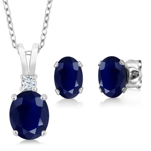 Pendant Earrings Set in 925 Sterling Silver