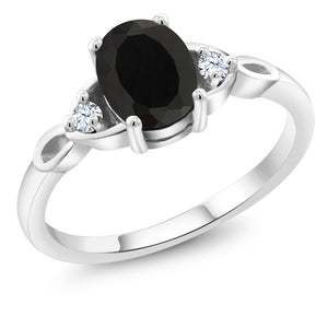 Onyx and Zirconia_7_Ring in 925 Sterling Silver