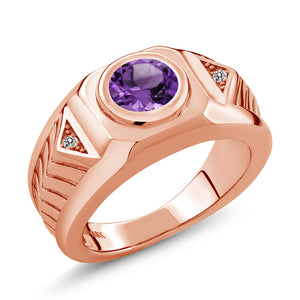 Amethyst - February_10_Ring in 925 Rose Gold Plated Silver