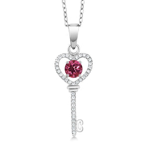 Pink Tourmaline - October_Pendant in 925 Sterling Silver