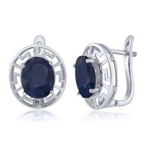 Blue Sapphire - September_Earrings in 925 Sterling Silver