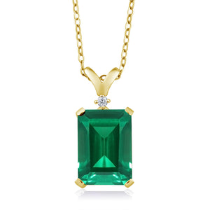 Nano Emerald_Pendant in 925 Yellow Gold Plated Silver