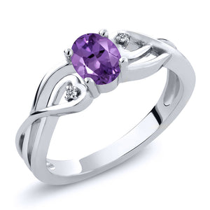 Purple and White_5_Ring in 925 Sterling Silver