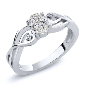 White Lab Grown Diamond - April_5_Ring in 925 Sterling Silver