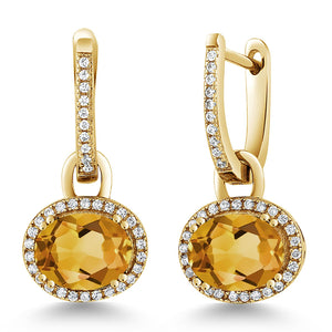 Amethyst - February_Earrings in 925 Yellow Gold Plated Silver