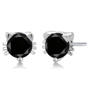 Black Diamond_925 Sterling Silver_Earrings in 925 Sterling Silver