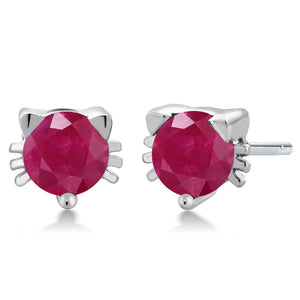 Ruby_925 Sterling Silver_Earrings in 925 Sterling Silver
